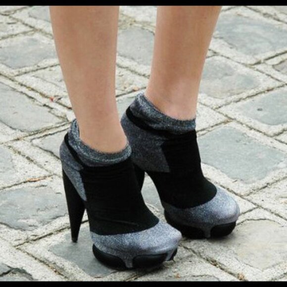 BALENCIAGA BOOTS BOOTIES SOCK COVERED SHOES PLATFORM HIGH HEEL sz 38 US 7.5 - Picture 3 of 14